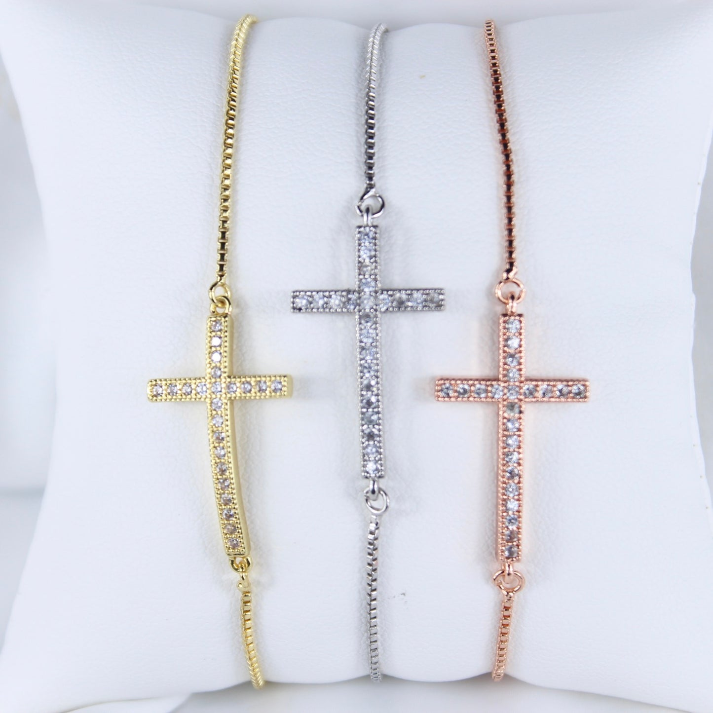 Cross Drawstring Tennis Bracelet