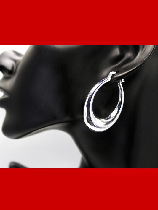 Sterling Silver Round Hoop Earrings