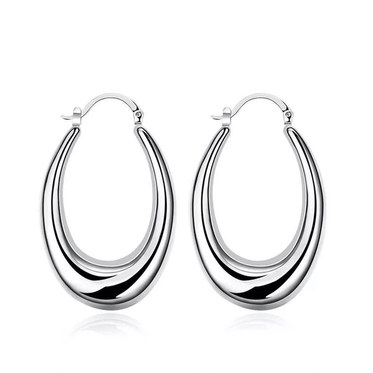 Sterling Silver Round Hoop Earrings