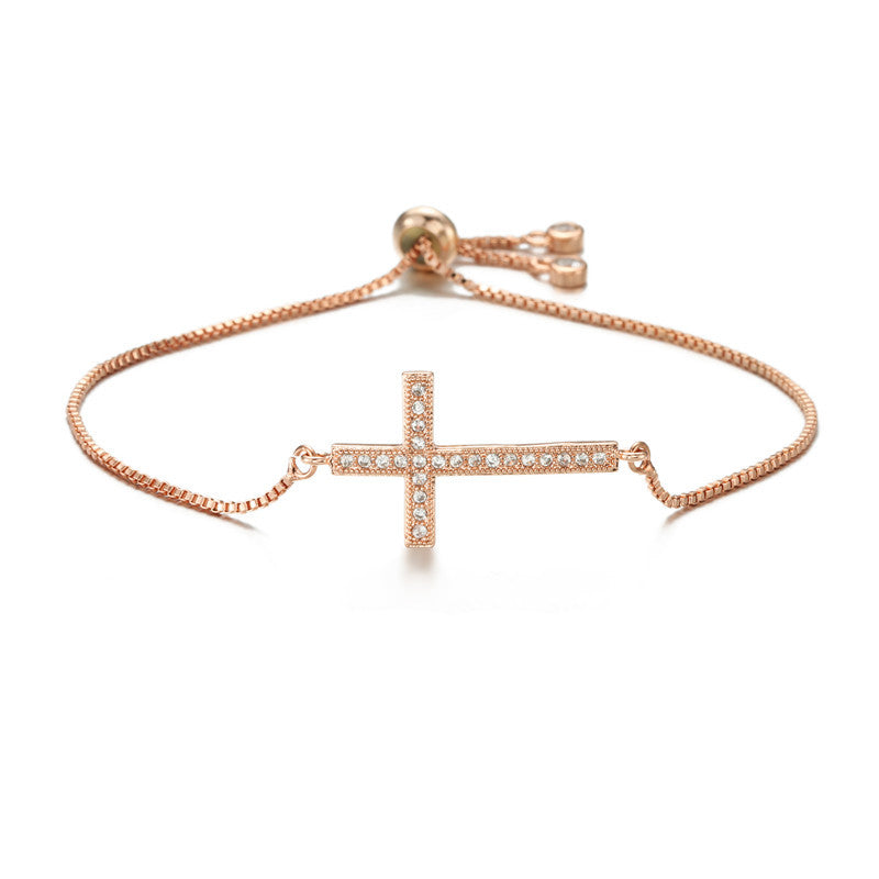 Cross Drawstring Tennis Bracelet